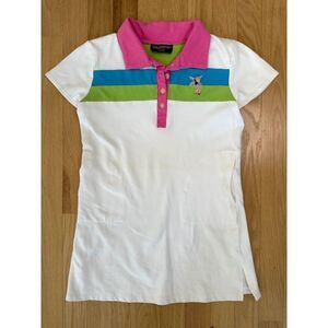 Vintage Y2k Wearever Girl Pixie Fairy White Polo Shirt Girls Dress size 14/16